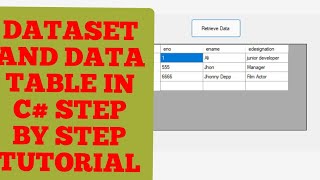 DATASET AND DATATABLE IN C  HOW TO USE DATASET AND DATATABLE IN C  DATA TABLE C  DATASET C [upl. by Ylicec]