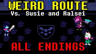 Vs Susie and Ralsei GenocideWeird Route Battle Fangame ALL ENDINGS [upl. by Neeloc]