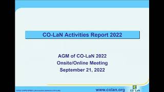 Status report on COLaN  October 2021 till September 2022 [upl. by Batory]