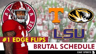 Alabama Football Recruiting 1 EDGE FLIPS  SEC Schedule About To HEAT Up  Alabama Football News [upl. by Adnomal]