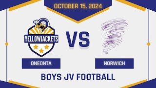 Oneonta High School vs Norwich High School Boys JuniorVarsity Football [upl. by Nylhsoj]