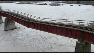 Rangitata railway bridge damaged by floodwaters [upl. by Tommy414]