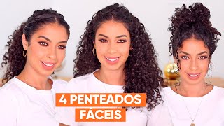 4 PENTEADOS FÁCEIS E LINDOS PRA CABELOS CACHEADOS  VOLTA AS AULAS E TRABALHO  JULIANA LOUISE [upl. by Zeta]