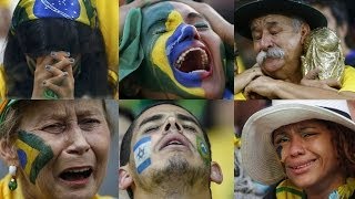 Brasil llora la derrota de su selección ante Alemania  Brasil vs Alemania 2014 [upl. by Boar]