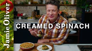 Creamed Spinach  Jamie Oliver [upl. by Asirram]