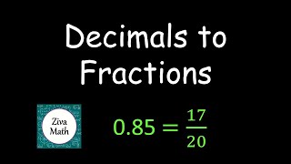 Decimals and Fractions  How to Convert Decimals to Fractions [upl. by Aniad75]