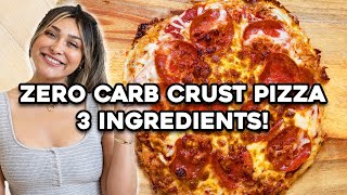 15 Min Airfryer Zero Carb Crust Pizza Made with 3 Ingredients I What I Eat For Weight Loss [upl. by Nerag]