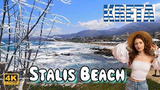 🌴Stalis Beach ☀️ 🇬🇷 Kreta greece stalidabeach crete 4k walkingtour [upl. by Nylyak650]