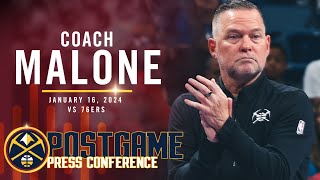 Coach Malone Full Post Game Press Conference vs 76ers 🎙 [upl. by Dorette239]