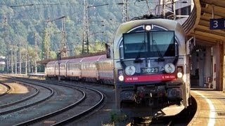 Kufstein  2 bedruckte ÖBB Loks  SBahn Tirol  ICE  ICs Taurus Tonleiter  Güterzüge  Bauzug [upl. by Limber]