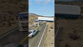 BeamNG Drive Realistic Freeway Crashes 218 shorts dangerousovertaking speedaccident crashmoment [upl. by Acenes]