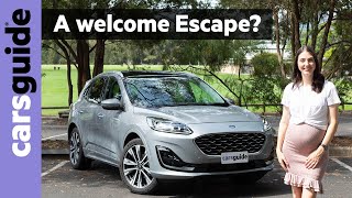 Ford Escape 2022 review Vignale FWD flagship turbo midsize SUV put to the family test [upl. by Sirenay]