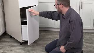 How to install a Pivot Out Trash Bin in frameless cabinets  Real Solutions for Real Life® [upl. by Yoshiko159]