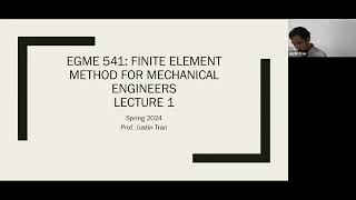 EGME 541 SPRING 2024 Week 1 Lecture 1 [upl. by Powers]