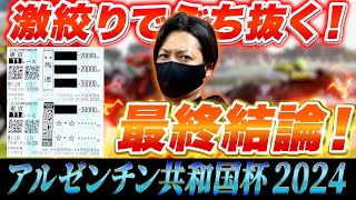 【アルゼンチン共和国杯 2024】最終結論！鬼絞りで大勝負！買った馬券はこれ！ [upl. by Ahsiekim515]