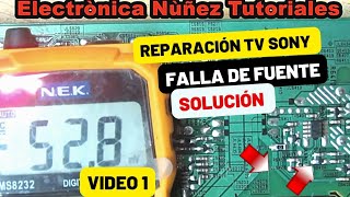 👉 Tv Sony no enciende después de un apagon 😰 reparación paso a paso💯 video 1 electrónica Núñez 👍 [upl. by Ritter846]