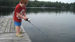 Boy catches fish in record time [upl. by Mcgean]