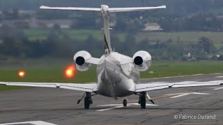 CSPHL  Embraer Phenom 300  NetJets Europe  take off rwy17 SaintEtienne Loire Airport EBULFMH [upl. by Levinson]