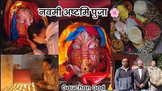 Gauchan god puja Vlog halna dhila vayo 😂 [upl. by Nylarak]