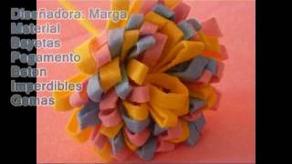 Broche de flor de fieltro o bayeta por vero4casa [upl. by Belinda50]