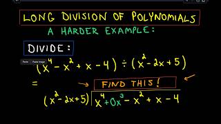 ❖ Long Division of Polynomials  A slightly harder example ❖ [upl. by Hughie]