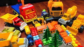 🔴 Kamyon kepçe beton mikseri vinç traktör inşaat araçları oyunu Kum oyunu kinetik kum Lego oyunları [upl. by Enelyar67]