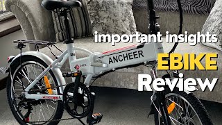 Important details about the ANCHEER ‎AMA005688 Folding Electric Bike [upl. by Krysta]