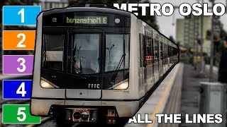 🇳🇴 Oslo Metro  All the Lines  Oslo TBanen 2022 4K [upl. by Llenad533]