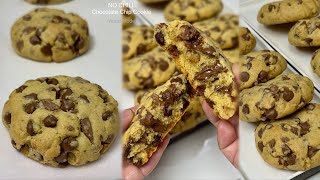 NO CHILL Chocolate Chip Cookie Recipe  New York Style Thick Cookies  No Mixer cookie making [upl. by Ariane]