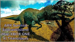 ARK Survival EvolvedIsland Map XBOX ONE X Titanosaurs [upl. by Rachele]