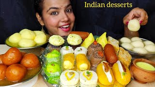 ASMR EATING RASGULLA KAMLA BHOGSANDESHGULAB JAMUN KHEERMANGO SWEET INDIAN SWEET EATING SHOW [upl. by Olim]