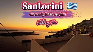 Santorini 🇬🇷 4K Imerovigli Firestofani Walking Tour [upl. by Assirec]