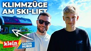 Kann SaschaHuber länger am SkiLift hängen als Felix 14  Klein gegen Groß [upl. by Adnohs888]