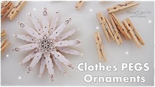 DIY Clothepins Stunning Christmas Star Snowflake Ornament ♡ Maremis Small Art ♡ [upl. by Sisxela]