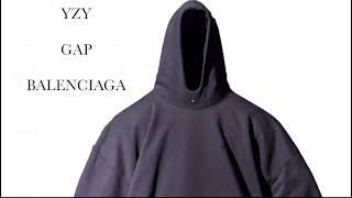 YEEZY GAP BALENCIAGA LOGO HOODIE DETAILED REVIEW [upl. by Elleval629]