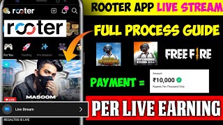 Rooter app se live stream kaise kare bgmi🤩Rooter app Kaise paise kamaen  how to live Bgmi in rooter [upl. by Jedediah]