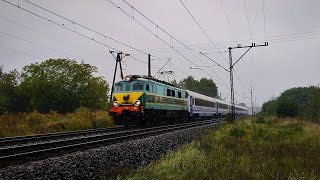 Deszczowy przelot EP07361 z IC Chełmoński  Zielona Góra [upl. by Asalocin652]