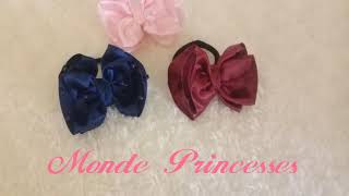 فكرة بسيطة، ربطة شعر بشرائط الستان لأميرتك ❤ DIY Nœud Ruban Satin [upl. by Ida359]