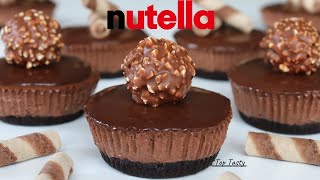 NOBAKE Mini Nutella Cheesecake Recipe  Top Tasty Recipes [upl. by Arikal215]