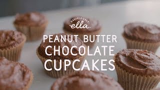 Peanut Butter amp Chocolate Cupcakes  Vegan  Deliciously Ella [upl. by Decrem]