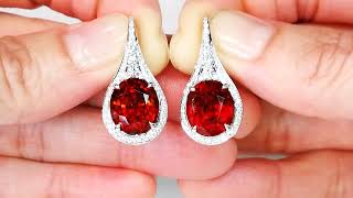 Hessonite Garnet Earrings at 1352 carats by Kat Florence KF08148 [upl. by Ylrebmik]