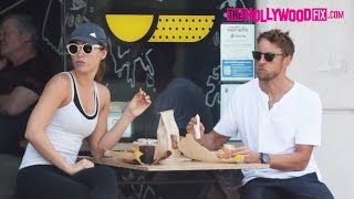 Jenson Button amp Brittny Ward Have Lunch At Ink Sack While On Break From Formula One Racing [upl. by Iny622]