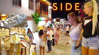 Antalya SIDE Old town PROMENADE amp SHOPPING STREET 🇹🇷 TURKIYE turkey side antalya [upl. by Notlih535]