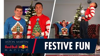 Festive Fun  Max Verstappen and Alex Albon Share Gifts And Jokes [upl. by Annoif]