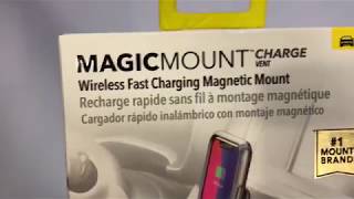 Scosche MagicMount Wireless Charger Charging Magnetic Vent Mount MQ2VXT 112018 [upl. by Lorene]