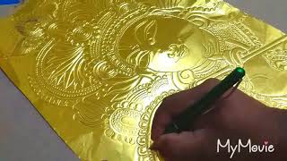 How to metal embossing picture  Radha krishna metal embossing  metal craft Metal pictures suji v [upl. by Aix]