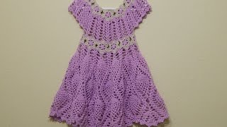 Vestido Crochet para NIÑA 3 a 4 AÑOS Flores y Piñas 2 de 2 cc [upl. by Ydrah919]