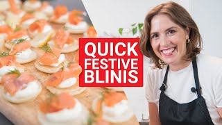 Quick Blinis Recipe  Festive Cooking with Olivia [upl. by Oballa841]