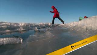 Crossing of frozen Lake Baikal with BaikalNature [upl. by Eineg]