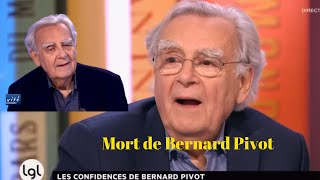 📰 Mort de Bernard Pivot  Hommage à une icône de la littérature [upl. by Akemeuwkuhc744]